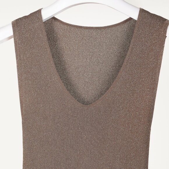 Brunello Cucinelli AW/20 Taupe Shimmer Knit Tank - Picture 3 of 7
